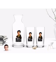 BK Gift Kişiye Özel Renkli Baskılı Godfather Baba Karikatürlü İkili Rakı Bardağı ve Karaf Hediye Seti-3 (Model 1)