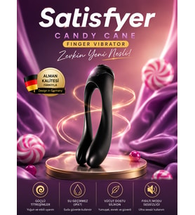 12 Modlu Titreşimli Şeker Kamışı Parmak Satisfyer Candy Cane Vibratörü
