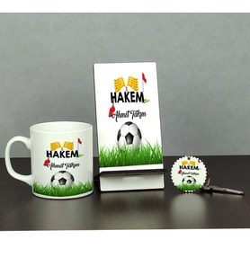 Hakem Üçlü Set (Kupa + Telefon Standı + Anahtarlık)
