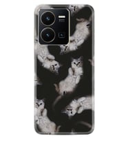 Vivo Y35 Kılıf Silikon Desen Özel Seri Sevimli Kedicikler 1785
