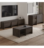 Laris Üçlü SET – TV Sehpası, Konsol ve Orta Sehpa ile Modern Yaşam Alanları İçin Takım (Ceviz)