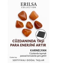 Sertifikalı Cüzdan Boy Tamburlanmış Karnelyan Akik Taşı Kütle - Günlük Enerji ve Özgüven Desteği (Çok Renkli)