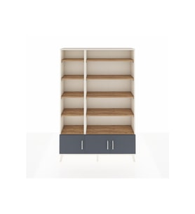 Arges Dolap 10 Raflı 3 Kapaklı 132x30x195 Aytaşı-Antrasit/Çam