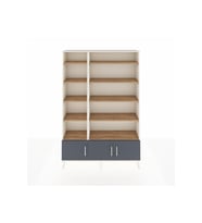 Arges Dolap 10 Raflı 3 Kapaklı 132x30x195 Aytaşı-Antrasit/Çam
