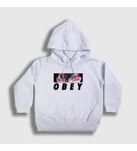 Presmono Unisex Çocuk Beyaz Obey Lelouch Anime Code Geass Kapüşonlu Sweatshirt 512822tt