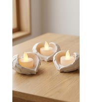 Melek Işığı Seti 3’lü Melek Kanatlı LED Mum Dekoratif Tealight 8 x 7 cm