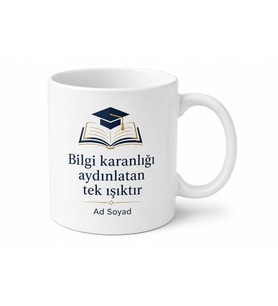 Akademisyen İçin Kişiye Özel İsimli Baskılı Kupa Bardak Ofis Hediyesi
