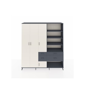 Hyperion Dolap 14 Raflı 4 Çekmeceli 4 Kapaklı 220x44x243 Antrasit-Aytaşı/Antrasit