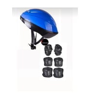 Işıklı Çocuk Pateni Ayarlanılabilir Silikon Tekerli Frenli Metal Gövdeli Paten ve Kask Dizlik Set 38-41 (Mavi)