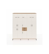 Hyperion Dolap 10 Raflı 2 Çekmeceli 3 Askılı 220x44x243 Çam-Aytaşı/Çam