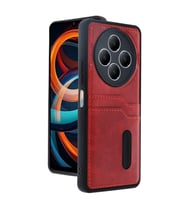 Xiaomi Redmi 14c Kılıf Sara Kartvizitli Deri Kılıf - Kırmızı