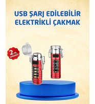 Tip C Şarjlı Dijital Ekranlı Çakmak Ve El Feneri