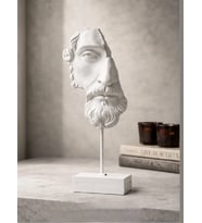 Yarım Yüz Zeus Heykeli Ev Dekoru Büstleri Büyük Boy Heykel 35 CM