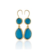 Kadir Jewellery 22 Ayar Altın Kaplama Kadın Taşlı Küpe -El İşçiliği Ve Hipoalerjenik Küpe