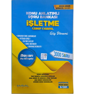 Emsal Yayınları Aöf İşletme 1 Sınıf 1 Dönem Güz Dönemi Tüm Dersler Konu Anlatımlı Soru Bankası (Çok Renkli)