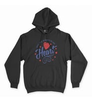 You Are Always In My Heart Siyah Kapşonlu Sweatshirt Hoddie