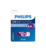PHILIPS 64GB USB 2.0 Vivid FM64FD05B/00 Mor Taşınabilir Bellek