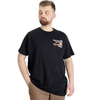 Mode XL Büyük Beden Erkek T-shirt CULTURE 23146 Siyah