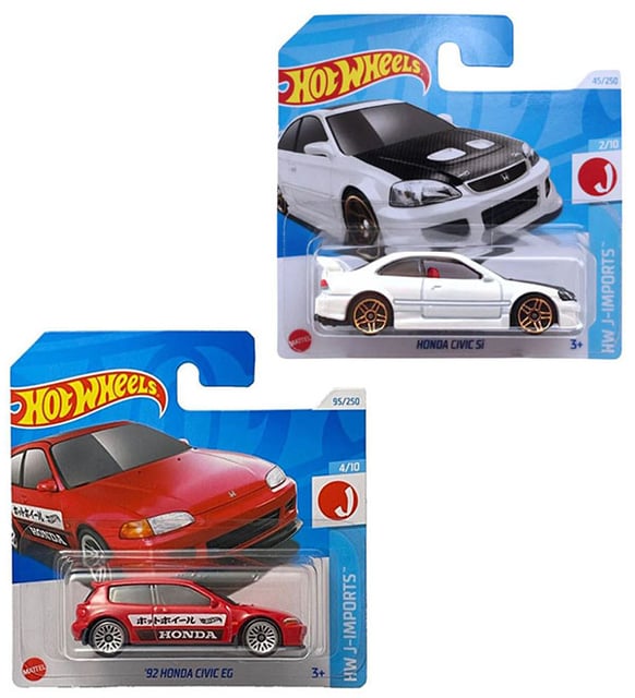 Hot Wheels 2 Araç Set Honda Civic Si - '92 Honda Civic EG (1/64)