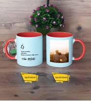 Eşe Hediye Kupa Bardak Turuncu Fotoğraflı Yıl Dönümü Doğum Günü Hediyesi