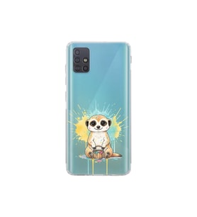 Samsung Galaxy A51 ile Uyumlu Splash Mirket Tasarımlı Şeffaf Silikon Kılıf