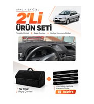 e-biz RENAULT CLİO SYMBOL AİRBAGSİZ (2002-2008) Uyumlu Torpido + Tay Tüyü Çanta - Siyah - RE011