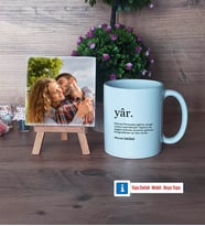 Sevgiliye Hediye Fotoğraflı Dekoratif Taş, Kupa Bardak Beyaz Hediye (Model 1)