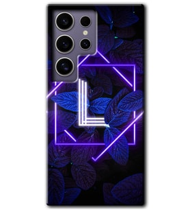 Galaxy S24 Ultra Kılıf HD Desen Baskılı Kılıf - Dark Neon Yaprak L Harfi