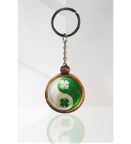 Yinyang Yonca Ahşap Anahtarlık Tek Ebat N11.1913
