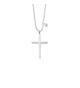 Gümüş Pırlantalı Cross Kolye