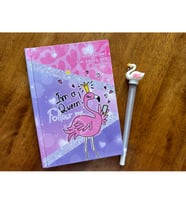 Queen Flamingo Temalı Defter ve Jel Kalem Seti