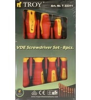 TROY 22311 VDE İzoleli Tornavida Seti, 8 Parça (Karışık)