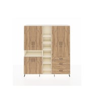 Hyperion Dolap 13 Raflı 3 Çekmeceli 6 Kapaklı 220x44x243 Aytaşı-Çam/Çam