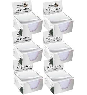 Küp Blok Not Kağıdı 6 Paket 8x8 cm Beyaz Küp Not Kağıdı Kare Kağıt Beyaz Boş Kağıt 400 Yaprak Hatırlatma Ofis