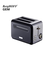 BergHOFF GEM TITAN 1.7 Litre Parlak Gümüş Siyah İki Dilim Ekmek Kızartma Makinesi 7950070