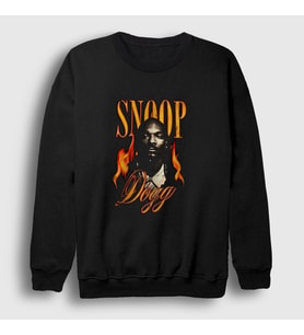 Presmono Unisex Siyah Fire Snoop Dogg Sweatshirt 371331tt