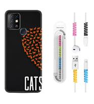 INFINIX Hot 8 9 10 11S Hot 10 Play 10T Kılıf Kablo Koruma Spiral Silikon Cats 1792