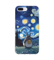 Iphone 7 Plus ve 8 Plus Uyumlu Komşum Totoro Tasarımlı Şeffaf Telefon Kılıfı