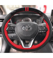 Toyota Corolla Cross Dikme Direksiyon Kılıfı Parlak Siyah Kırmızı Detaylı Kırmızı Çift Yüzük ve Dikiş 2020-2026
