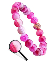 Sertifikalı Aaa Kalite Doğal Pembe Akik Taşı Bileklik (Çok Renkli)