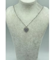 Çelik Silver Taşlı Kalp Kolye - 25-ctr177