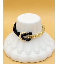 Siyah & Gold Bağ Halkalı Boncuk Bileklik