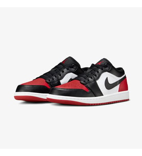 NİKE Jordan Air 1 Low Erkek Siyah - Kırmızı Spor Ayakkabı 553558-161