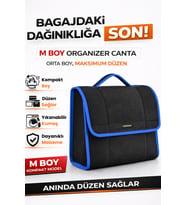 Oto Bagaj Organizer Bagaj Çantası M Boy Kaymaz Cırt Bantlı Velur Kompakt Düzenleyici