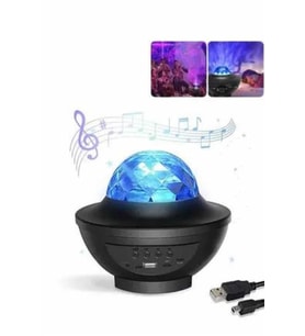 Masa ve Gece Lambası Renkli Projektör Işıklı Disko Topu Bluetooth Hoparlör