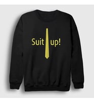 Presmono Unisex Siyah Suit Up How I Met Your Mother Sweatshirt 195731tt