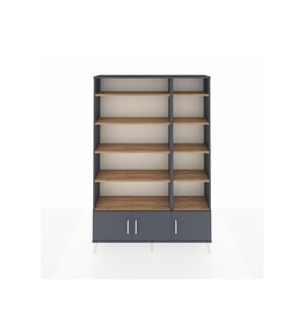 Arges Dolap 10 Raflı 3 Kapaklı 132x30x195 Antrasit-Antrasit/Çam