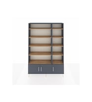Arges Dolap 10 Raflı 3 Kapaklı 132x30x195 Antrasit-Antrasit/Çam