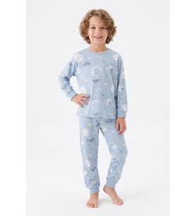 Erkek Çocuk %100 Pamuk Pijama Takımı 3-13 Yaş 12734IS MODANINO