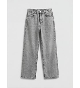 LCW Kids Karışık Wideleg Fiyonk Nakışlı Kız Çocuk Jean Pantolon